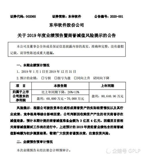 東華軟件連續(xù)四年商譽減值超10億，預計2019年凈利下滑，信息系統(tǒng)集成服務(wù)承壓